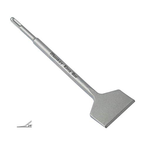SDS Plus Chisel 250mm x 75mm Bent Flat Chisel Tile Chisel for Ceramic & Floor Tiles