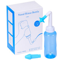 NUOOO Neti Pot Sinus Rinse Kit 300ml BPA-Free Light Blue, 2 Nozzles for Adult & Kid, 37C Nasal Irrigation - Model LUOXBQ1UK