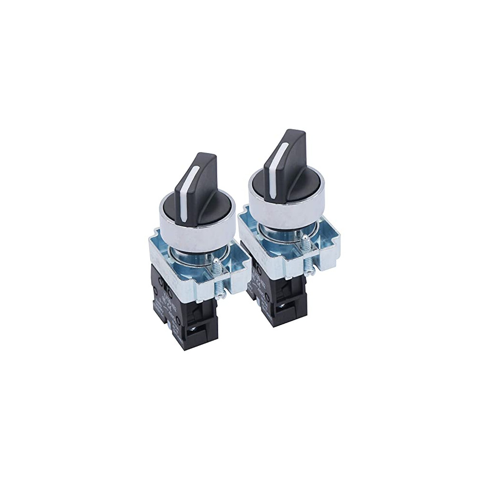 Taiss/2Pcs 22Mm Spst 1 No Two 2 - Positions Maintained Latching Rotary Select Selector Switch 440V 10A (Quality Assurance For 3 Years) Xb2-Hb2-Bd21 715002304550