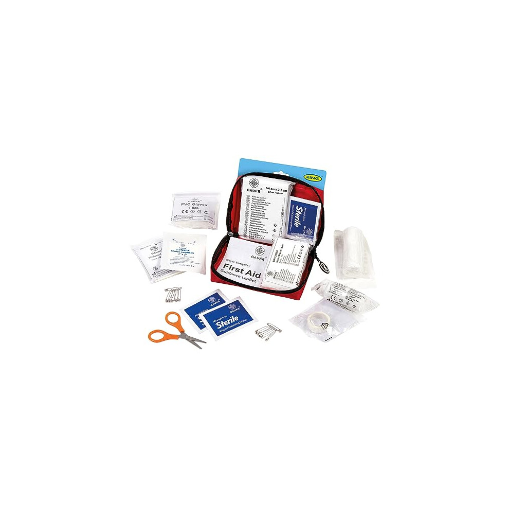 RCT12 Mini First Aid Kit - Bandages Plasters Compress Dressings Gloves Wipes