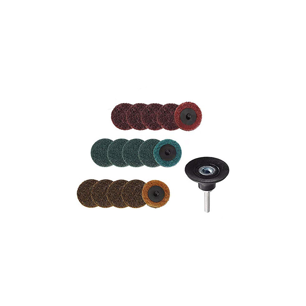15pcs 2 Inch Quick Change Discs Surface Conditioning Sanding Disc with Disc Pad Holder, Roll Lock Sanding Discs for Die Grinder Surface Rust Paint