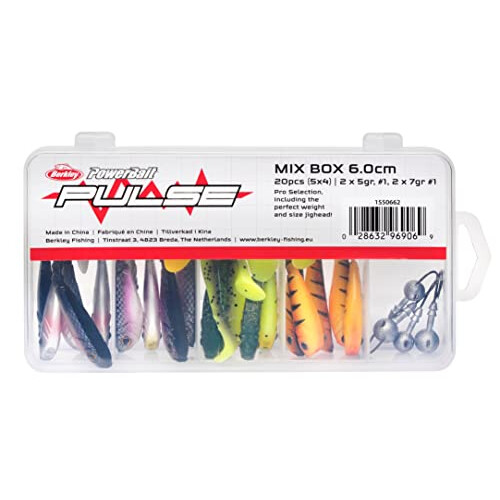 Pulse Shad Soft Rubber Fishing Lures and Jig Head Hooks Kit - Set of Paddle Tail Soft Baits with Matching Weighted Fishing Hooks for Pike, Perch,