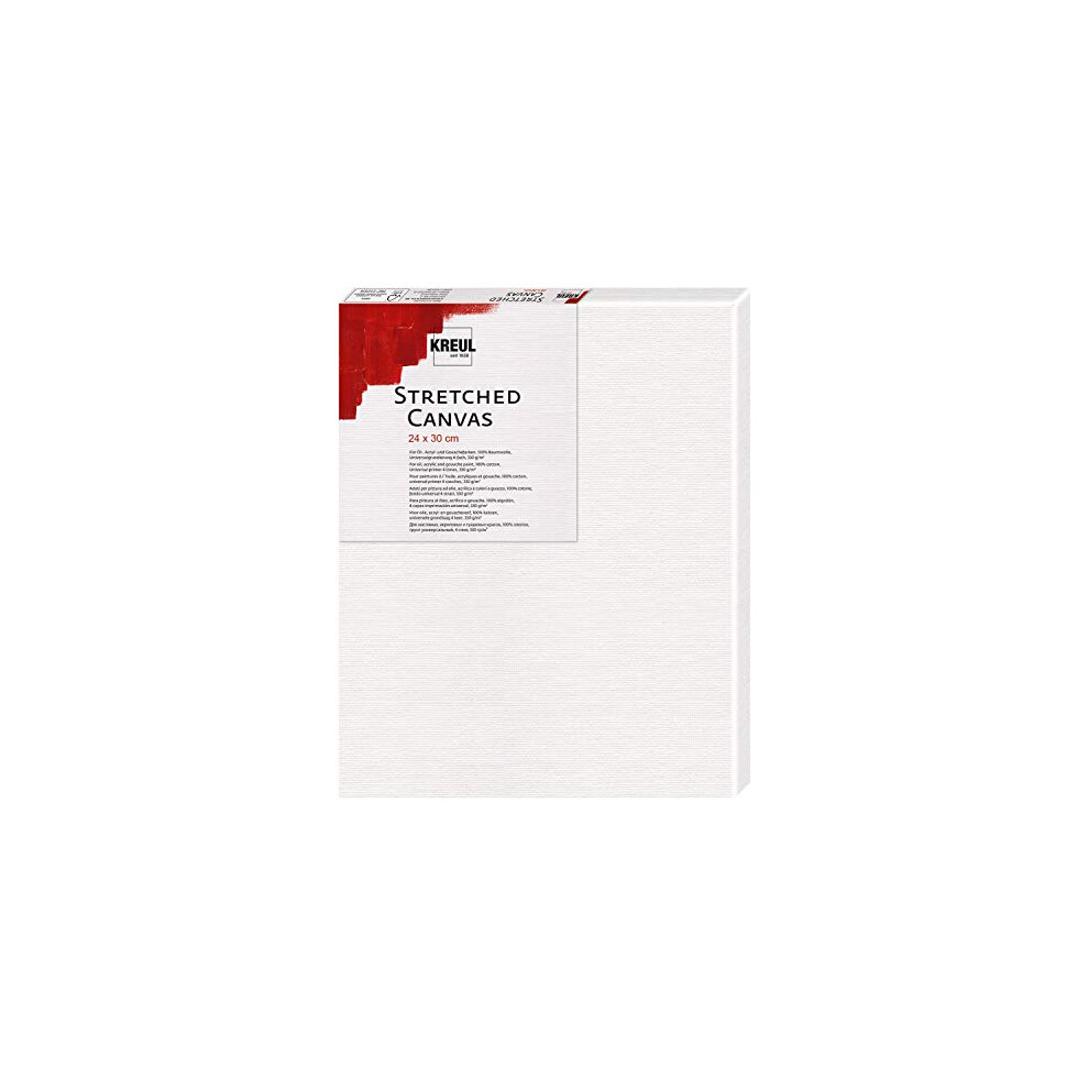 592430 Stretched Canvas Stretcher Frame 24 x 30 cm Beginner Quality Ideal for Acrylic and Gouache Paints Cotton Canvas 4 Positions Primed