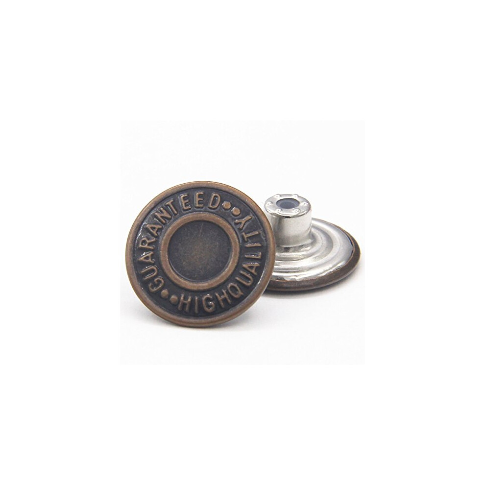 20Mm Brass Jeans Button Hammer On Metal Tack Buttons With Pin For Jeans, Jackets, Denims, 12 Sets 639510411817