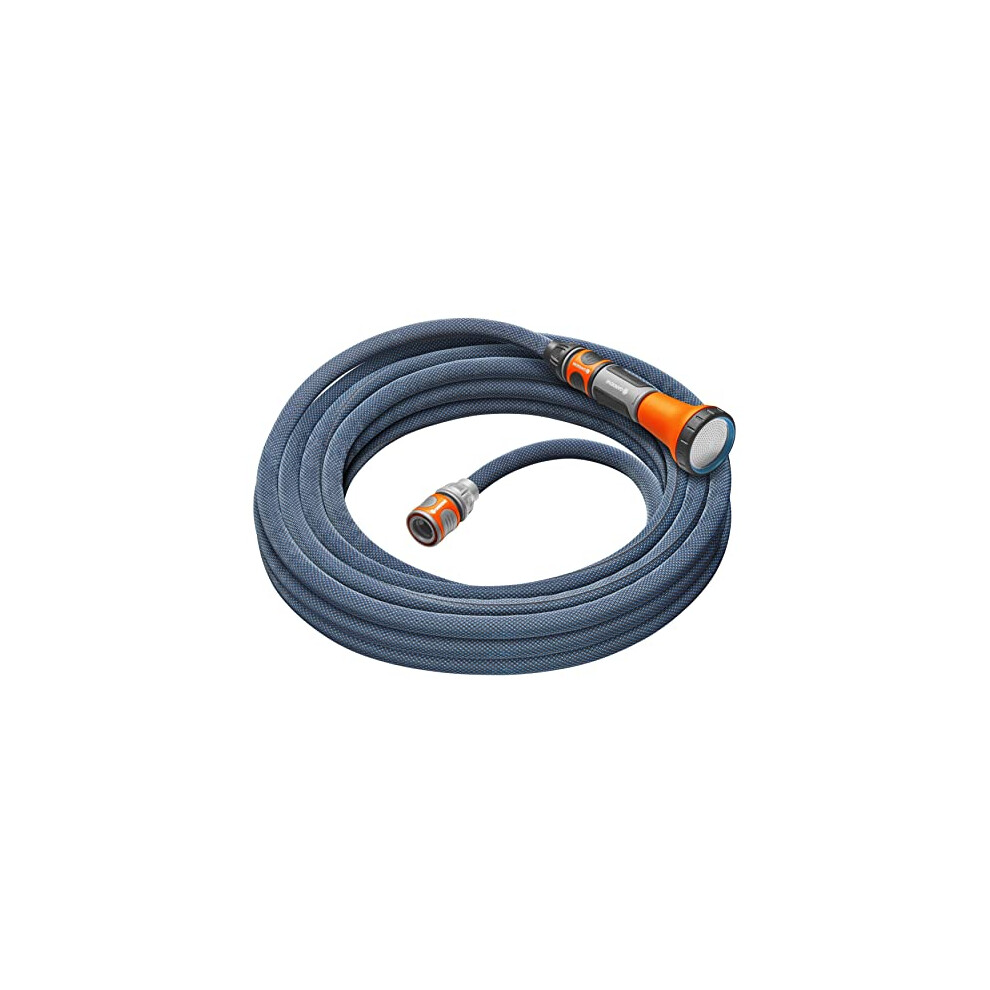Liano Xtreme 1/2 inch, 10m set: Extremely robust textile garden hose, for indoor water taps, with PVC inner tube, lightweight, weather-resistant