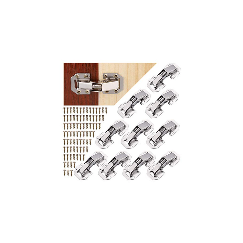 10Pcs Cabinet Hinges With Screws, Soft Close Hinges For Kitchen Cupboard Doors, 90 Degree Hinge For Kitchen Cabinet, Wardrobe Door, Bathroom Cabinet 768253330120
