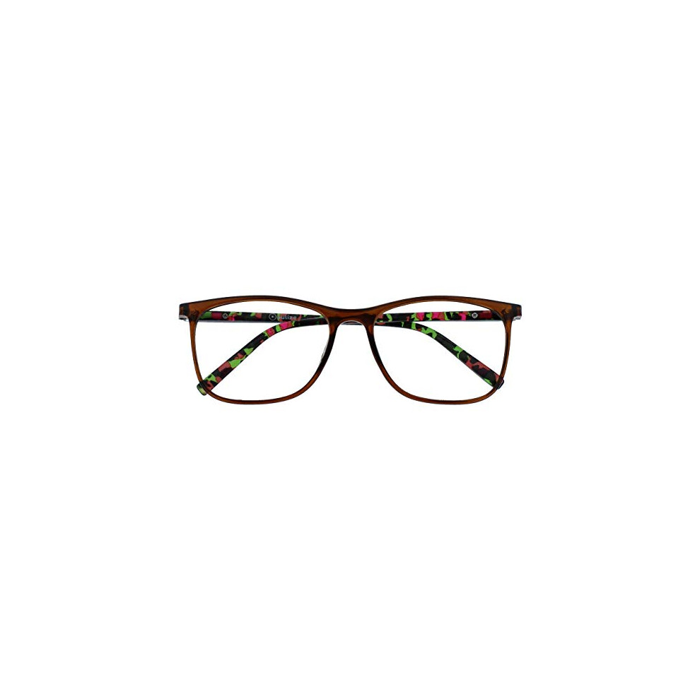 Arc Large Reading Glasses Brown Patterned Arms Mens Womens Spring Hinges R66-2 +3.00-image-OPC-PDVMHTK-NEW