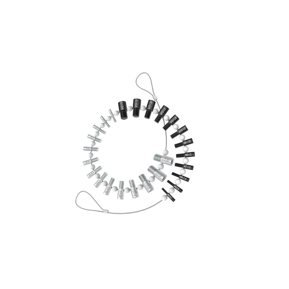Nut & Bolt Thread Checker (Inch & Metric), 26 Male/Female Gauges Measuring Tool For Imperial And Metric Nuts, 14 Inch & 12 Metric 091646656775