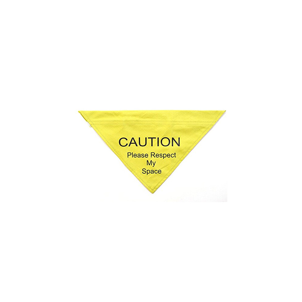 Respect My Space Warning Bandana for Dog, Medium/Large, Yellow