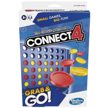 Connect 4 Grab and Go Game, Portable Game for 2 Players, Travel Game for Kids