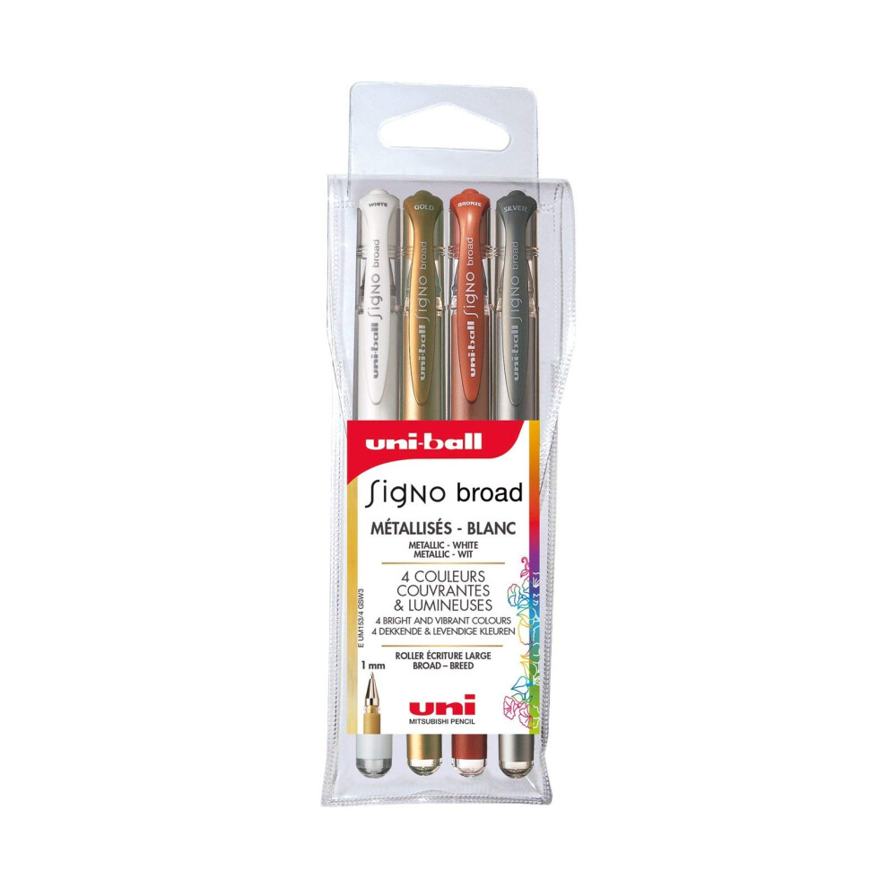 SIGNO BROAD UM153/4 GSW3 Gel Rollerball Pen UM-153, Case of 4