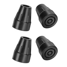 Cane Tips, 4-Pack 19 mm Heavy Duty Rubber Replacement Cane Tip, Non-Slip Extra Widen Base for Walking Cane Crutch Folding Cane Accessory, Black