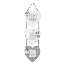 Cat Photo Frames for Wall, Wooden Multi Heart Shaped Hanging Picture Frame for 3 Photos, Cute Decorative Animal Themed Home Room Decor Accessories,
