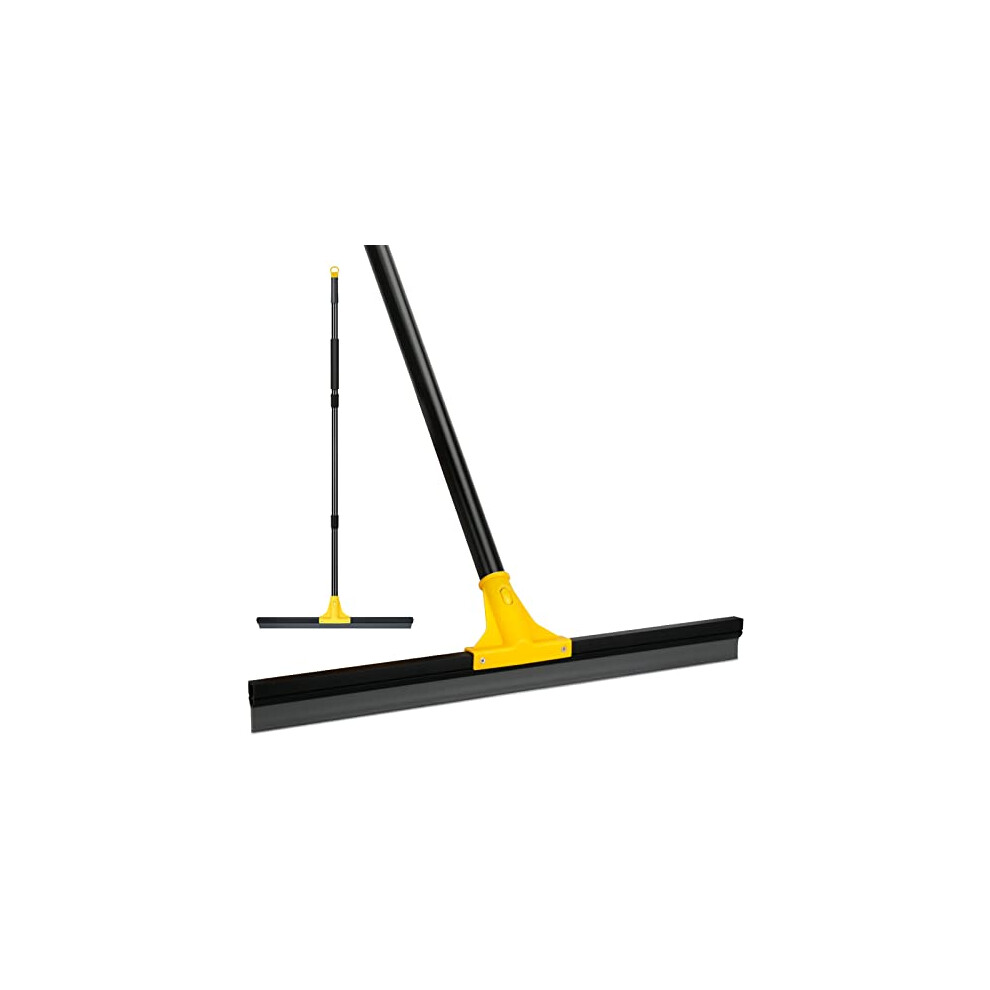 Floor Squeegee Outdoor Heavy Duty, 60cm Rubber Squeegee Broom with Long Handle 160cm for Cleaning Garage Courtyard Bathroom Shower Glass Window Tile