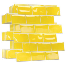 3D Tile Stickers Peel and Stick Backsplash Splashback Decals Tile Transfer for Kitchen Bathroom Living Room Stick on Tile Waterproof Pure Yellow