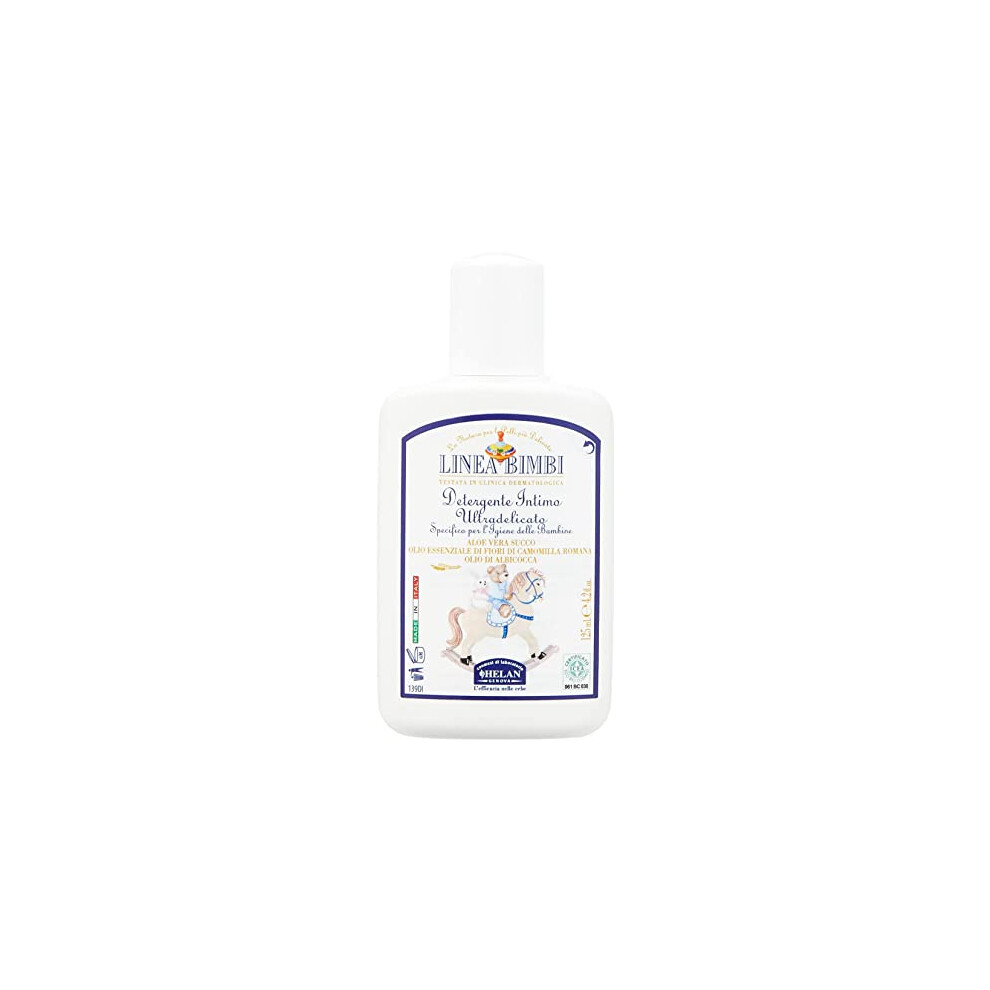 Helan , Linea Bimbi Bio - Intimate Wash For Girls With Aloe Vera, Apricot & Chamomile Essential Oils, Microbiologically Tested For Intimate Hygiene,