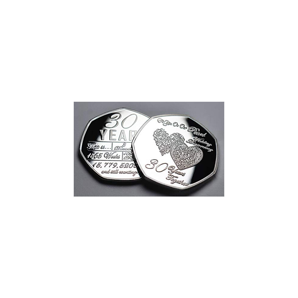 For You On Our 30th PEARL WEDDING ANNIVERSARY Silver Commemorative. Gift/Present Husband/Wife. 30 Years Together