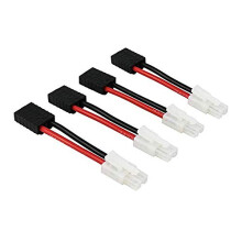 4pcs Male Tamiya to Female TRX Traxxas Connector Adapter Cable for RC Airplane Lipo NiCd NiMH Battery ESC Charger (Pack of 4)