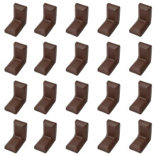 Angle Bracket, 40Pcs 90 Degrees L Shape Steel Galvanized Corner Bracket with Dark Brown ABS Plastic Cover for Cupboard Wardrobe Shelf