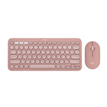 Näppäimistö ja hiiri - LOGITECH - Pebble 2 Combo - Ultraohut - Bluetooth - Vaaleanpunainen