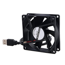 Black 8CM 8025 USB Power Ball Bearing Computer Case Cooling Fan 5V 1300RPM