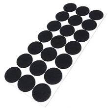 Adsamm / 21 x self-adhesive felt pads/Black/ø 1.18'' (ø 30 mm) / round / 0.138'' / 3.5 mm thick stick-on furniture felt glides/Furniture & Chair