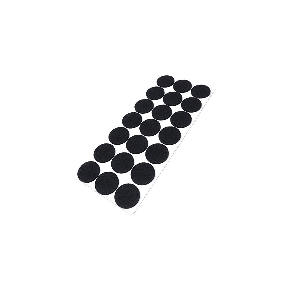 Adsamm / 21 X Self-Adhesive Felt Pads/Black/Ø 1.18'' (Ø 30 Mm) / Round / 0.138'' / 3.5 Mm Thick Stick-On Furniture Felt Glides/Furniture & Chair Black