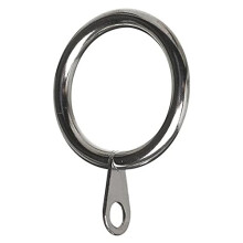 BH06183 (8 Pcs) Curtain Drapery Pole Rod Ring Fixed Eye Chrome Metal Inner Dimension 50mm - Pack of 8 Pieces