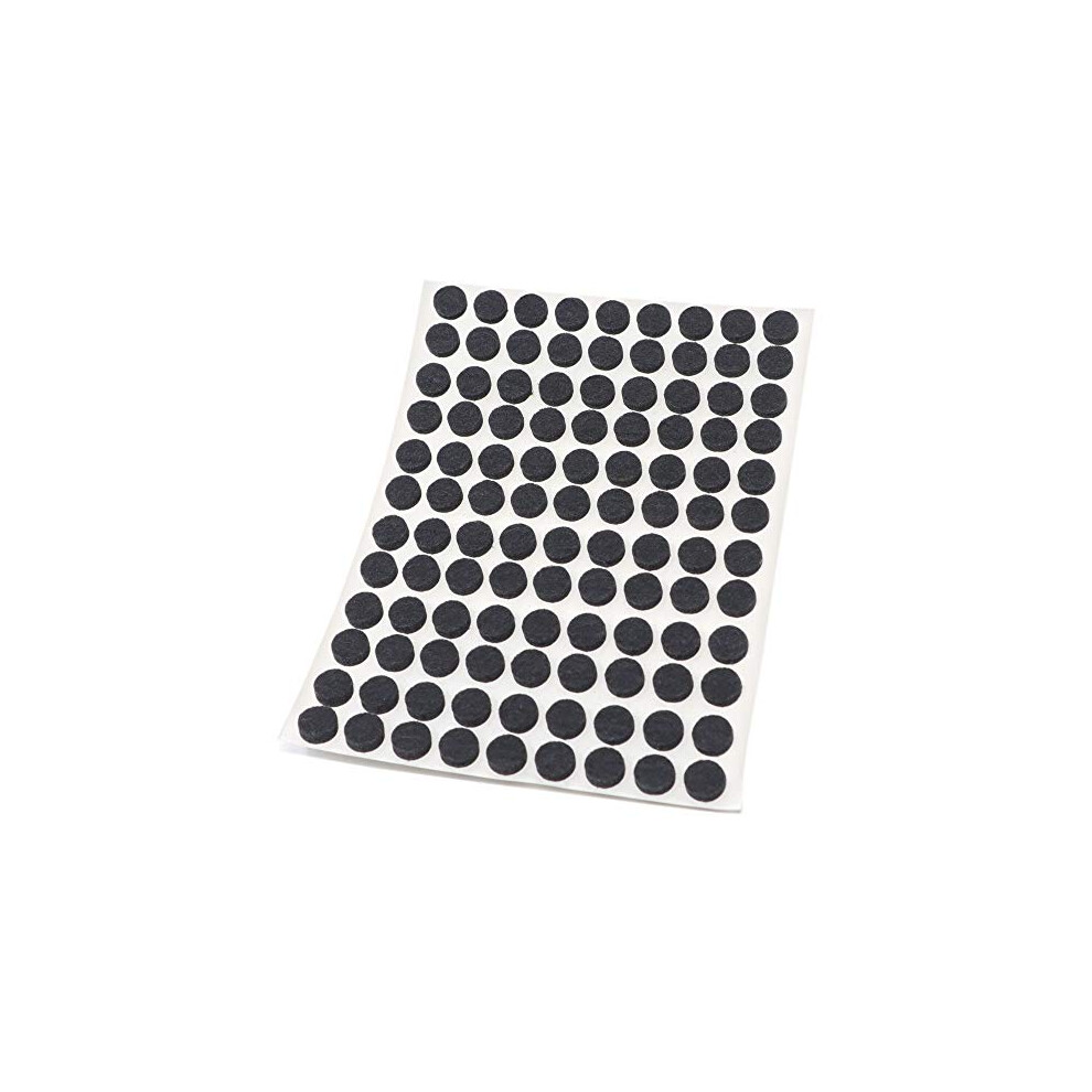 Adsamm / 108 X Self-Adhesive Felt Pads/Black/Ã¸ 0.39'' (Ã¸ 10 Mm) / Round / 0.138'' / 3.5 Mm Thick Stick-On Furniture Felt Glides/Furniture & Chair 9010178019217