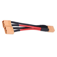 Parallel Adapter Cable, XT60 Parallel Battery Pack Connector Adapter 14AWG Cable for RC Model Lipo Remote Control Model Accessory(1 Female to 2 Male)