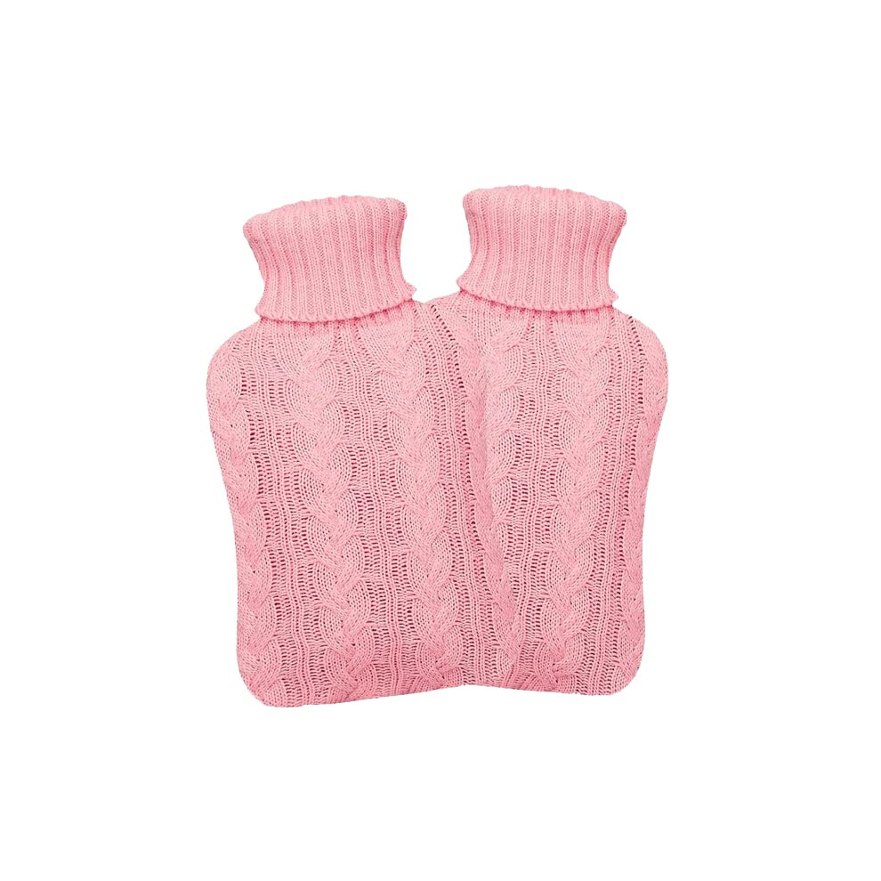 Glamza Twin Pack 2L Hot Water Bottle With Cover Uk - Natural Rubber 2 Litre Hot Water Bottle - Perfect Hot Water Bag For Pain Relief, Hand Feet Warmer And