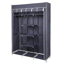 Meerveil Wardrobe, Wardrobes for Bedroom, Canvas Wardrobe, Storage Organizer for Clothes, Portable Wardrobe with 2 Clothes Rails, 175 x 150 x 45 cm,