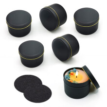 6 Pieces of Candle Cans, 2 Pieces of Felt Coasters, 120ml Empty Candle Containers, Mini Round Candle Cans for DIY Candle Making Accessories, Storage