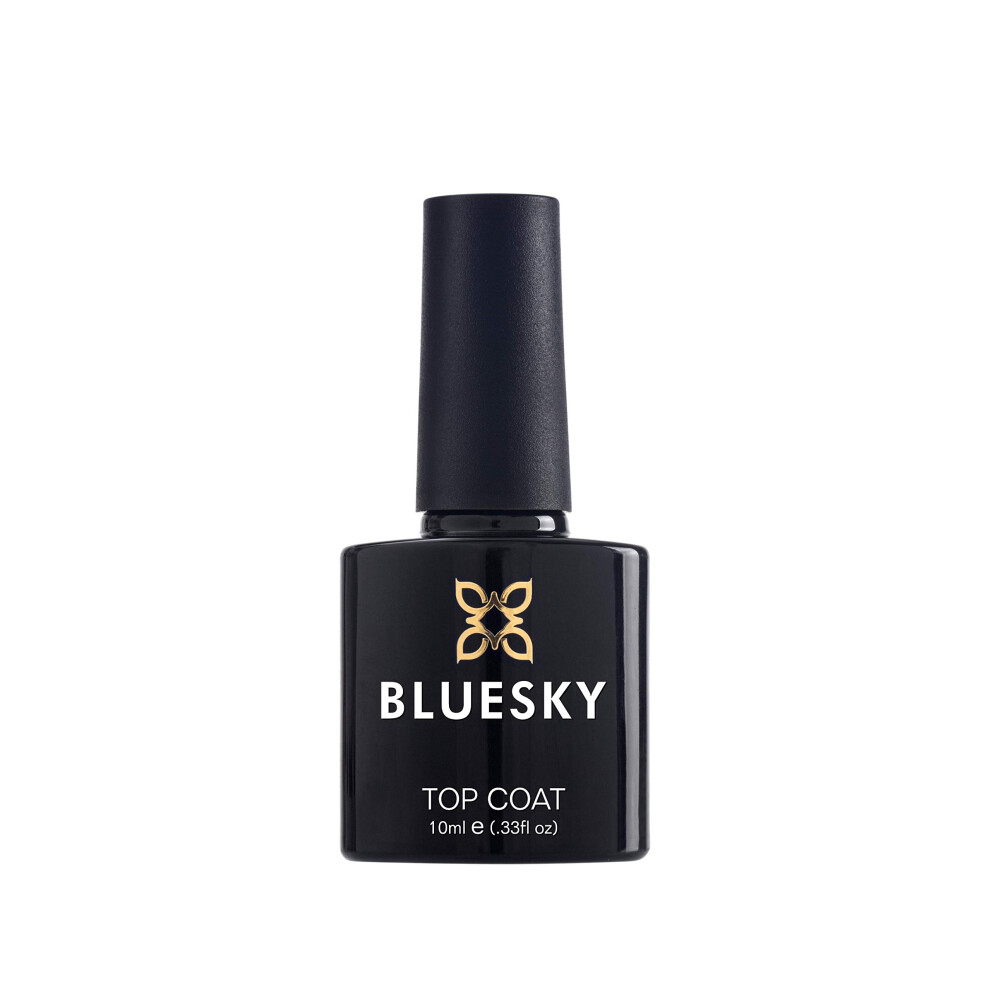 Bluesky Gel Nail Polish Top Coat, Soak Off Led Uv Gel Top Coat, High-Gloss Finish, Long-Lasting Manicure, Clear, 10Ml
