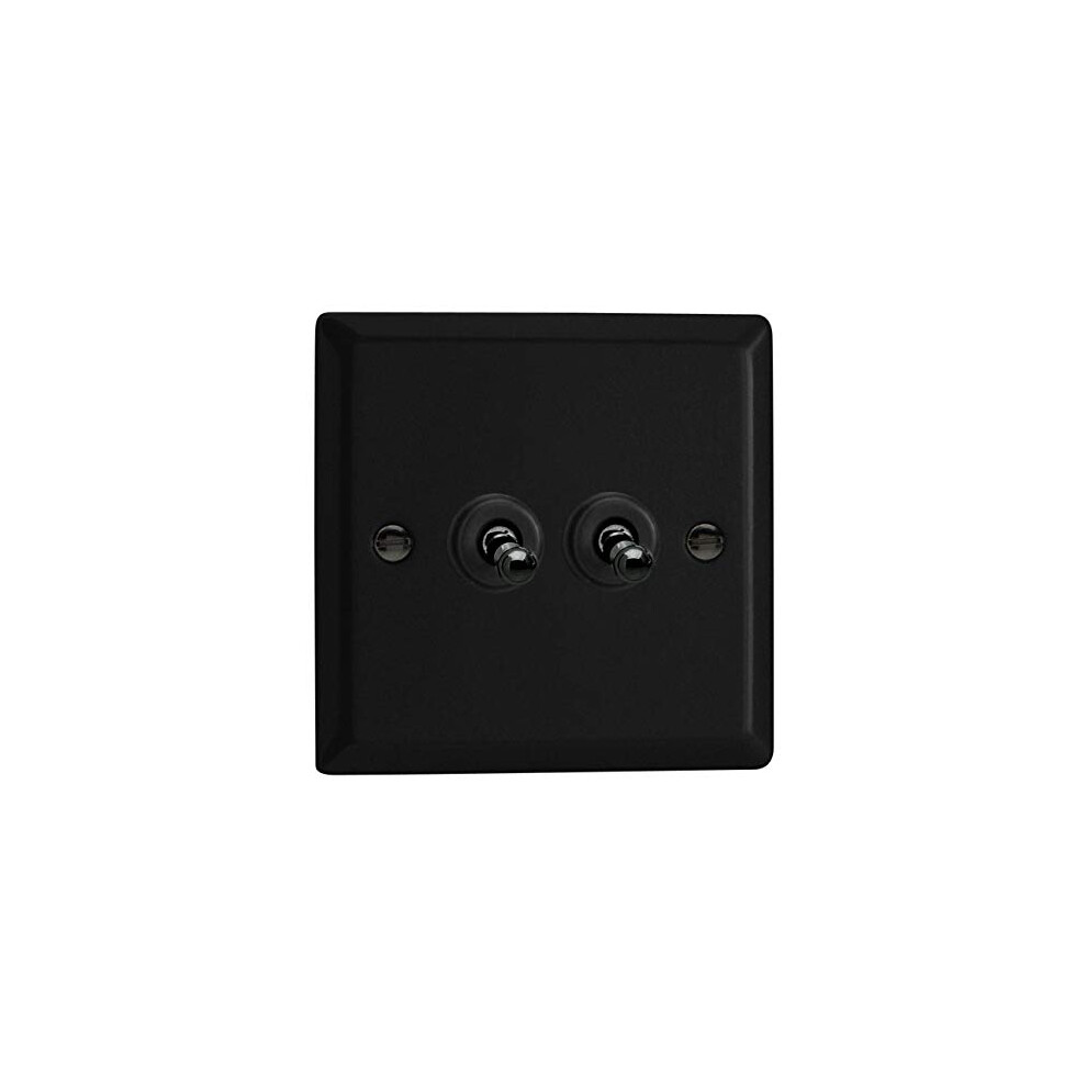 Urban Matt Black 2 Gang 2-Way 10 Amp Toggle Switch 5021575031492