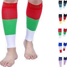 Calf Compression leg Sleeve For Men & Women | Best for Shin Splint Support and Running | 15-20mmHg (3X-Large,1 Pair, RedGreenWhite)