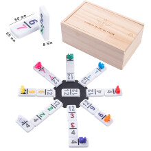 –Premium Mexican Train Domino Set version Numbers/Classic version - Double 12 version – 2 – 8 Players – 91 dominoes Thick Size 8 mm – 8