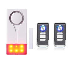 Door Window Alarm - Wireless Anti-Theft Burglar Alarm with 105db Loud Sound and Bright Light, Easy to Install (Includes 1 Alarm and 2 Remote Control)
