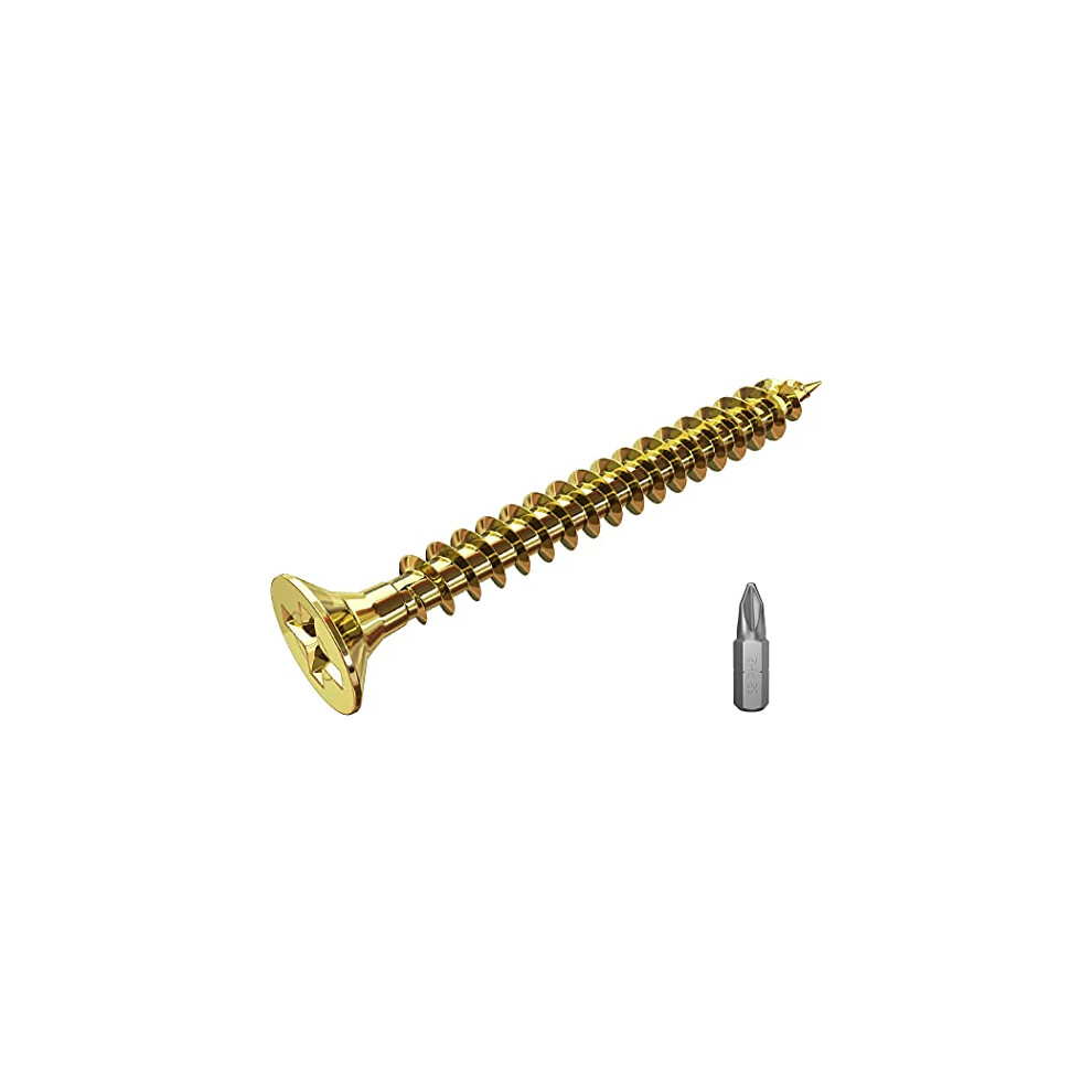 4X40mm Wood Screws,Flat Head Screws For Wood, Zinc Galvanized,Multi Purpose Screws (100Pcs) 8391797428385