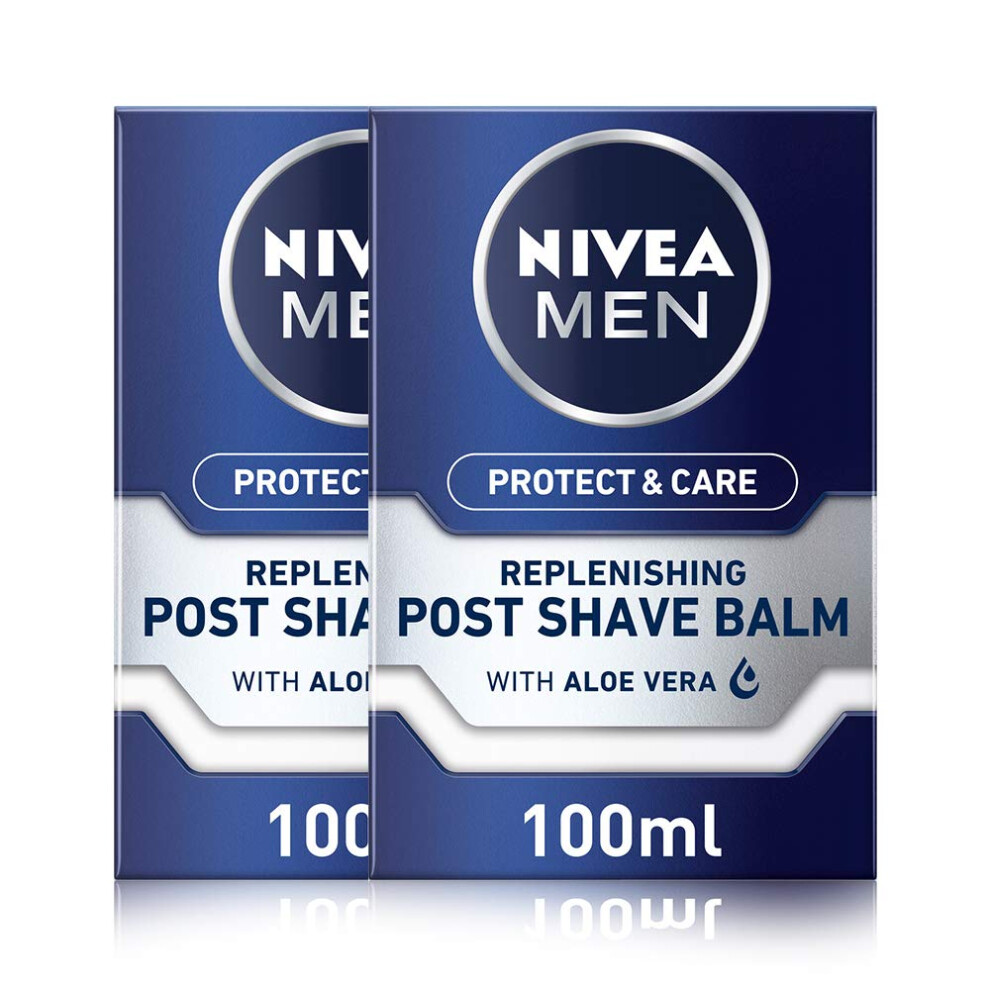 MEN Post Shave Balm Protect & Care Pack of 2 (2 x 100ml), Protective and Caring After Shave Balm for Men, Men's Skin Care and Shaving Essentials, Male