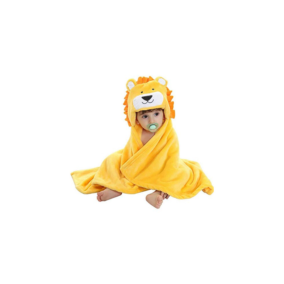 Baby Hooded Blanket Soft Warm Fleece Cozy Swaddle Wrap For Newborn Infant Toddler Coral Hilmocho