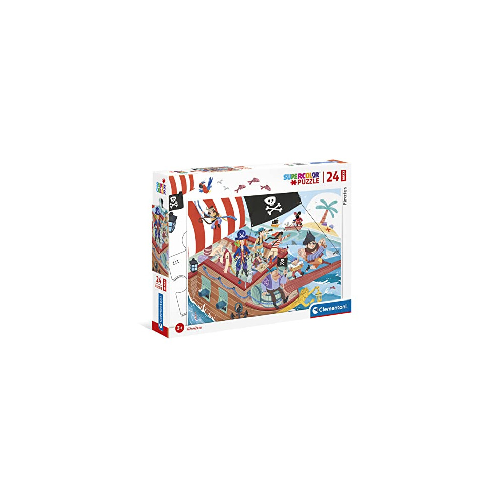 24209, Pirate Supercolor Maxi Puzzle for Children - 24 pieces , Ages 3 years Plus