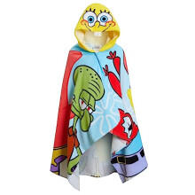 Hooded Towel 100% Cotton Kids Poncho Beach Bath Towel Swimming Wrap Changing Robe