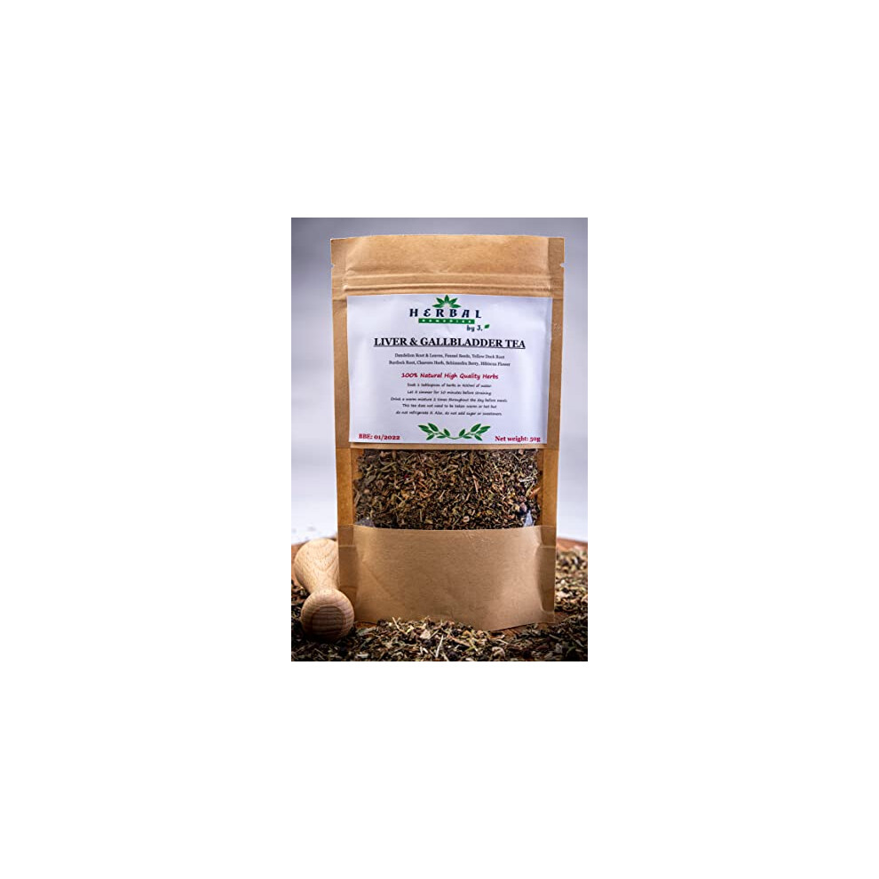 Herbal Remedies By J. Liver Tea Detox Cleanse Pure Loose Blend - Herbal Blend To Eliminate Toxins From The Liver And Body/Weight Loss Support / /Herbal Remedies By J. 50G