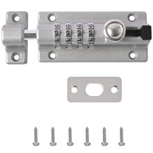 Combination Locking Bolt, ProChosen 4 Digit Sliding Lockable Padbolt Heavy Duty Sliding Lockable Padbolt Waterproof 12cm Sliver Stainless Steel Silded