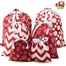 6PCS Elegant Red GIFT Bags with Gift Tags for Christmas Season, GIFT Giving, Holiday Presents, Giant Gifts Decorations