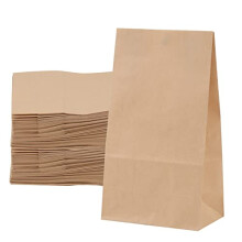 150 PCS 12 x 7 x 21cm Brown Paper Bags, Brown Paper Bags No Handles, Kraft Paper Lunch Bags for Sandwich, Candy