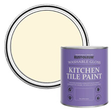 Beige Water-Resistant Kitchen Tile Paint in Gloss Finish - Clotted Cream 750ml