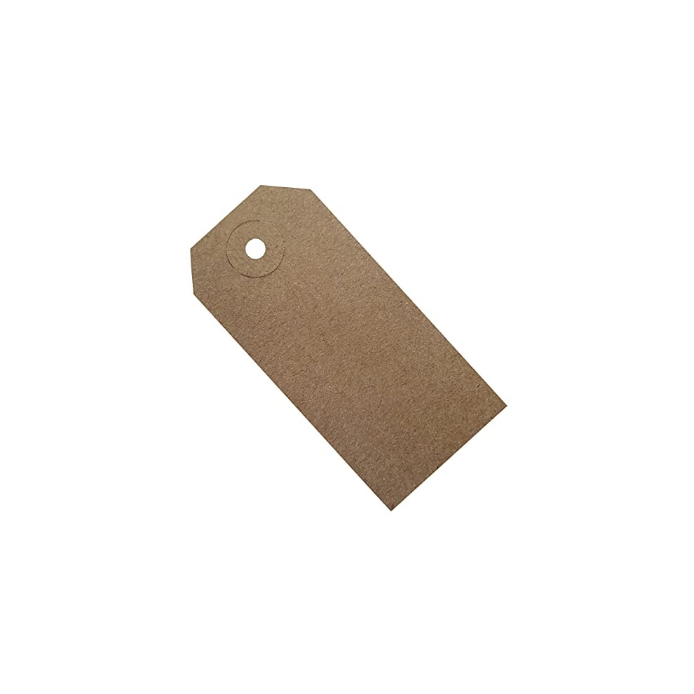 Unstrung Tags Brown Reinforced Card Clothing Parcel Label Gift Swing Tickets Kraft Price Labelling 83mm x 41mm (Pack of 500)