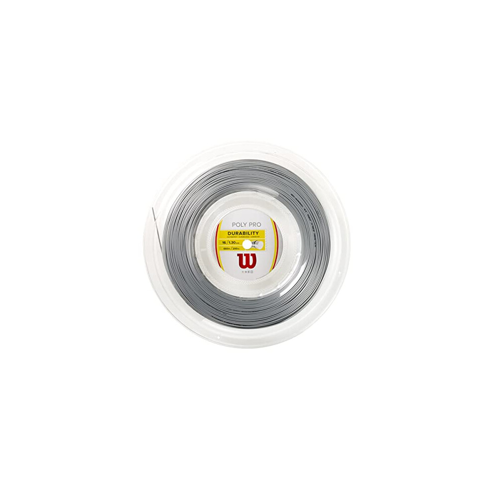 Unisex Poly Pro Tennis Racket String, Silver, 16G UK